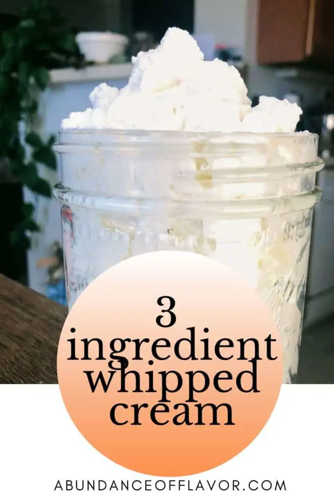 3 ingredient whipped cream pin image