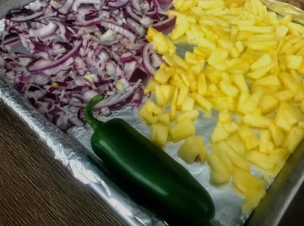 sheet pan pineapple shrimp tacos