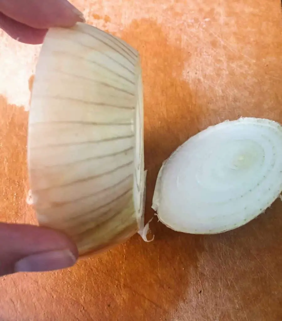 crispy skillet potatoes - slice onion