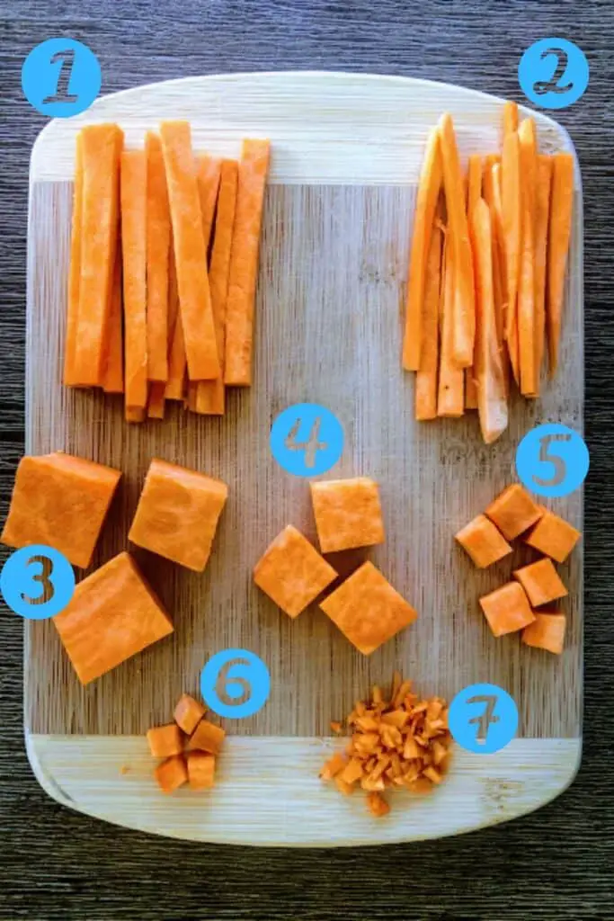 HOW TO CUT VEGETABLES, JULIENNE, DICE, BRUNOISE