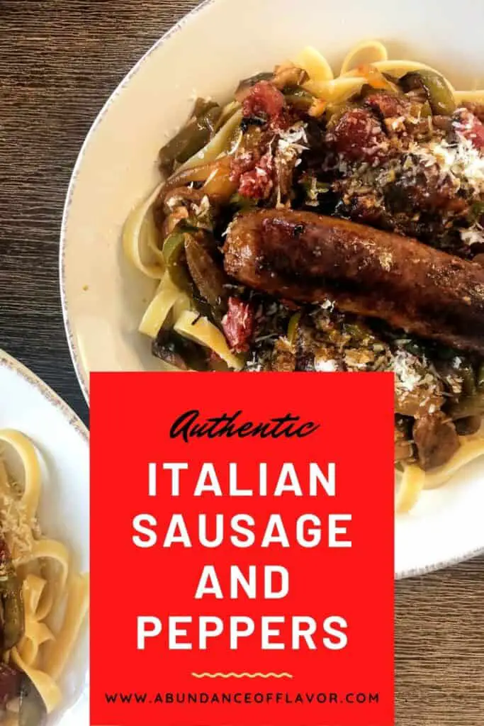 authentic italian sausage and peppers pin