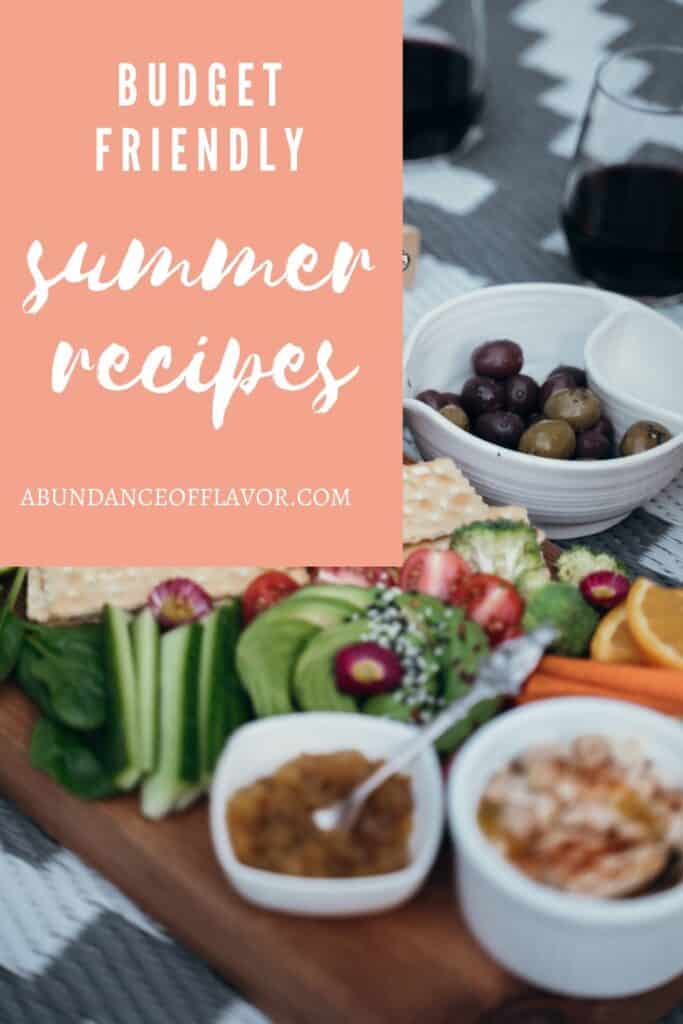 budget friendly summer recipes pin