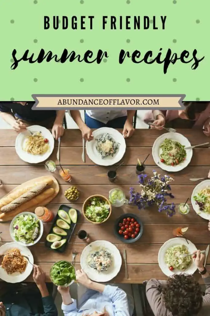 budget friendly summer recipes pin