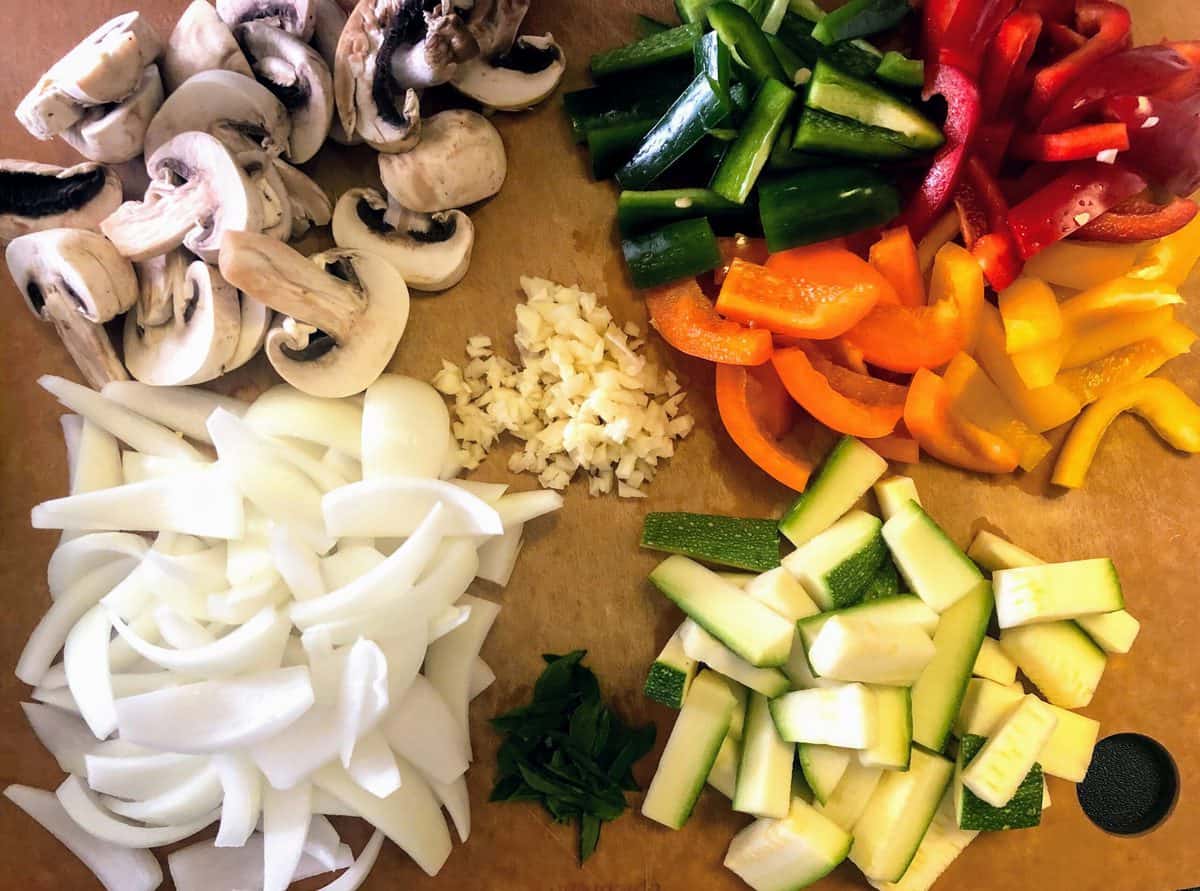 chopped vegetables