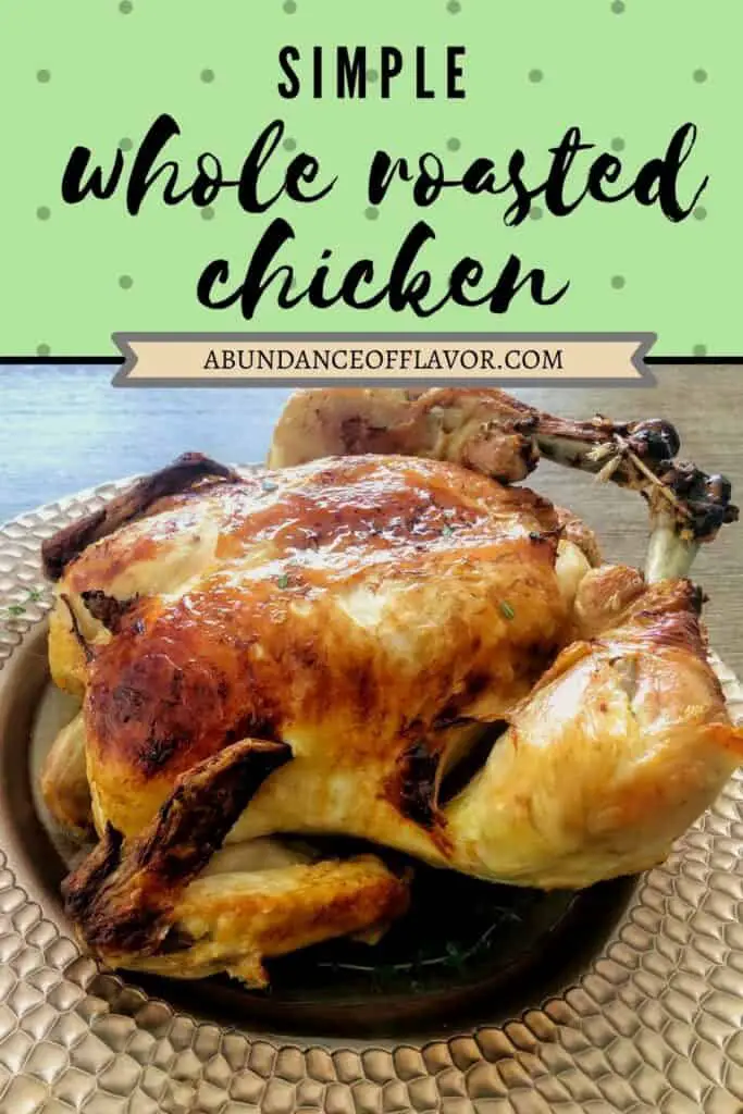 simple whole roasted chicken pin