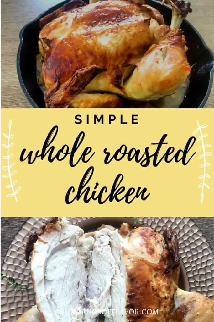 simple whole roasted chicken pin