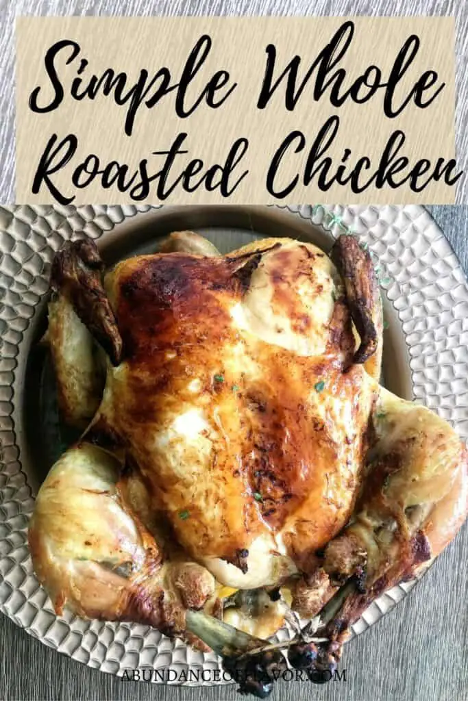 simple whole roasted chicken pin