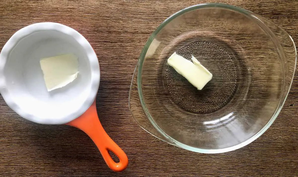 butter in baking dishes