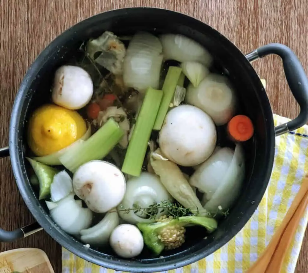 vegetables in a pot