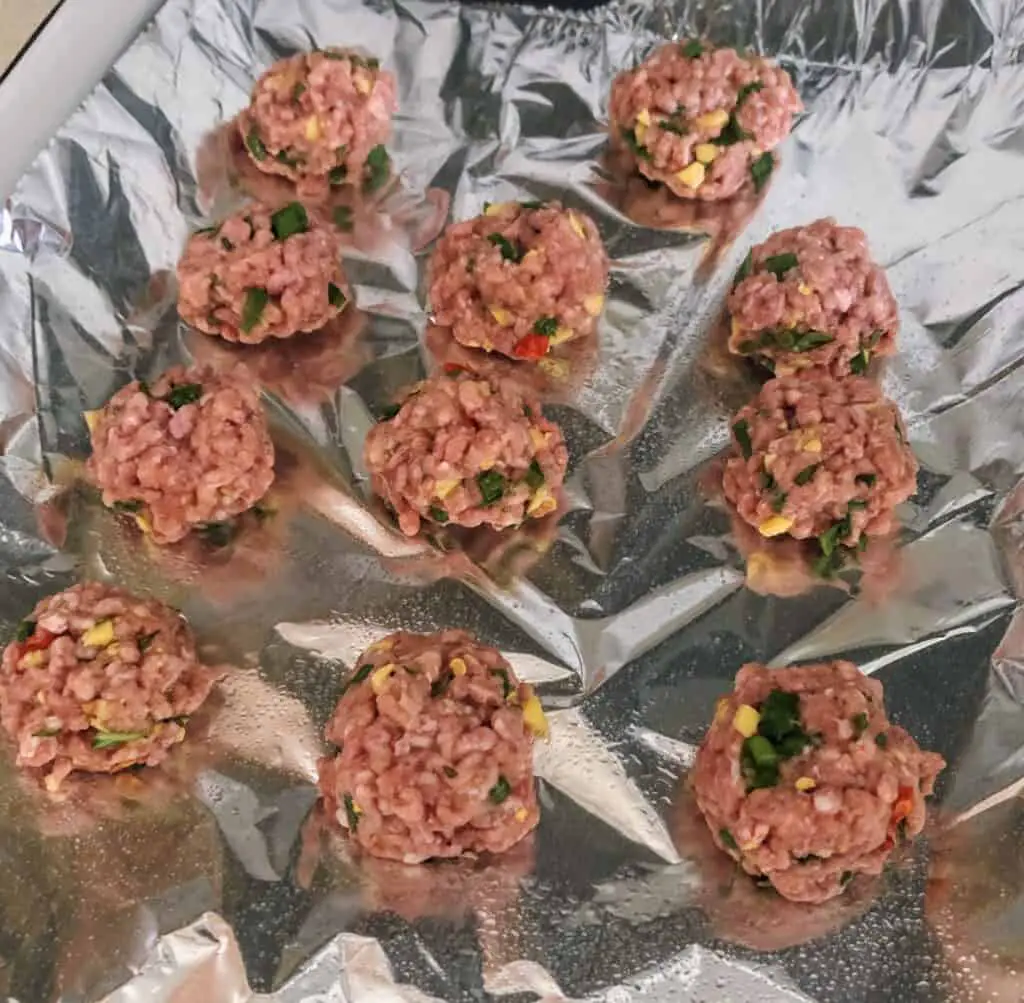turkey meatballs on a pan