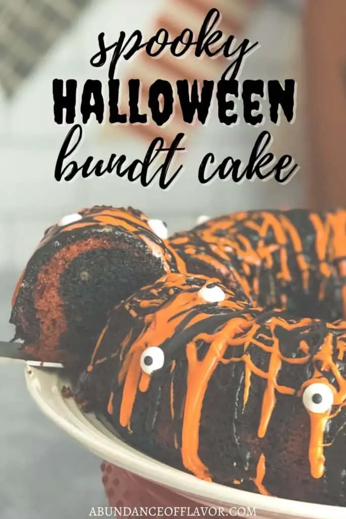 pin spooky halloween bundt cake