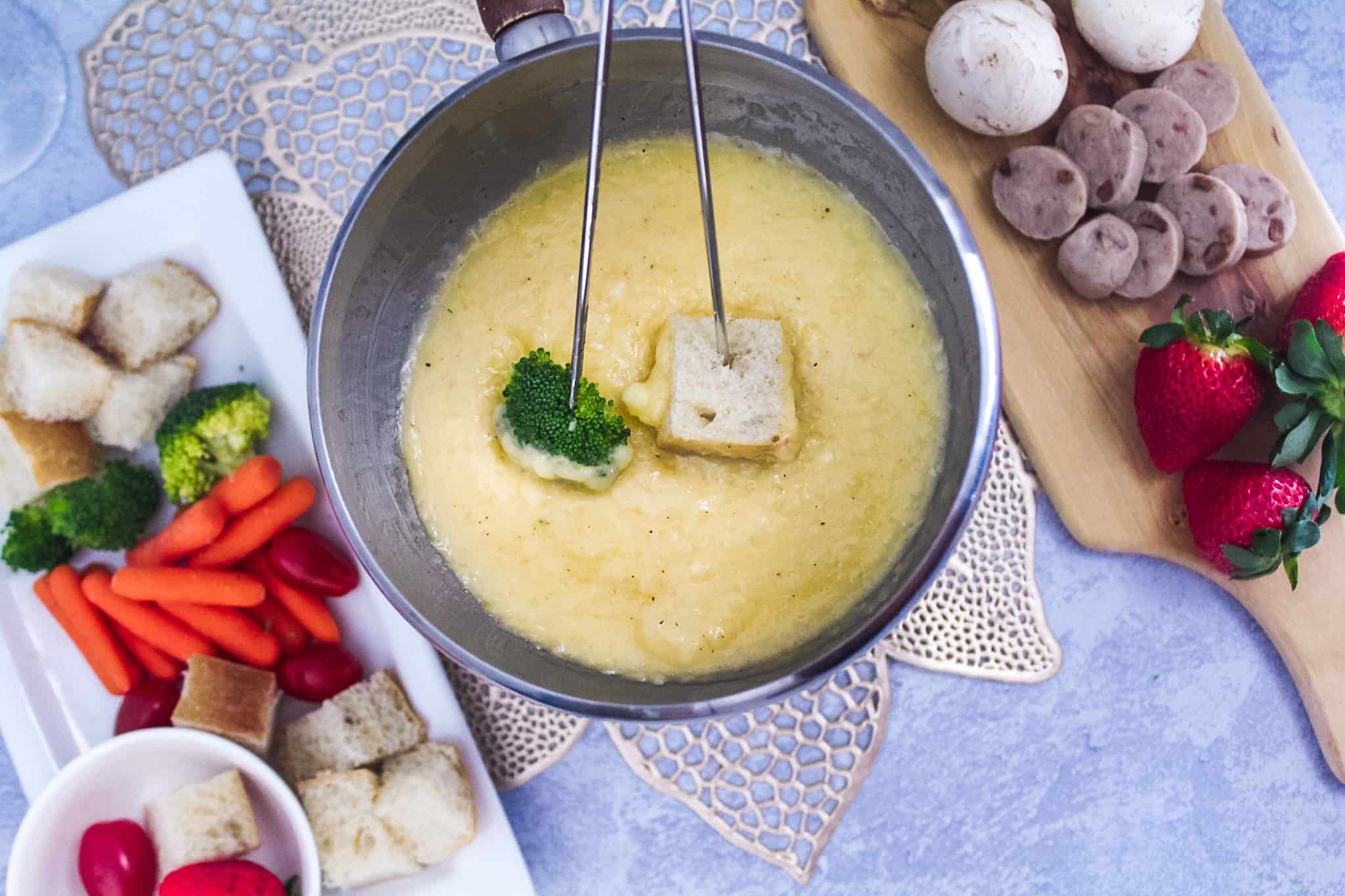 Easy Cheese Fondue for Two (the Best At Home Date Night!)