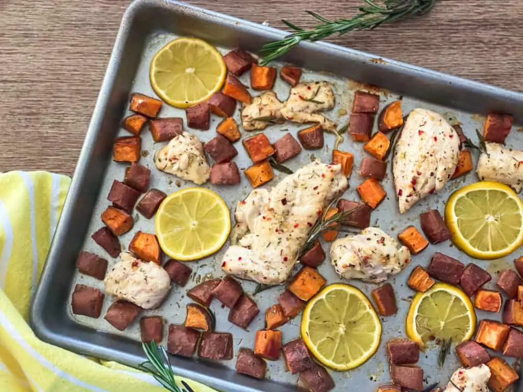 sheet pan lemon chicken