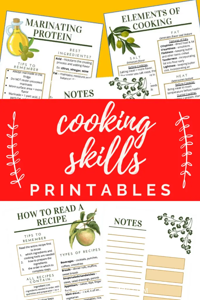 basic cooking skills worksheets series wrap up abundance of flavor