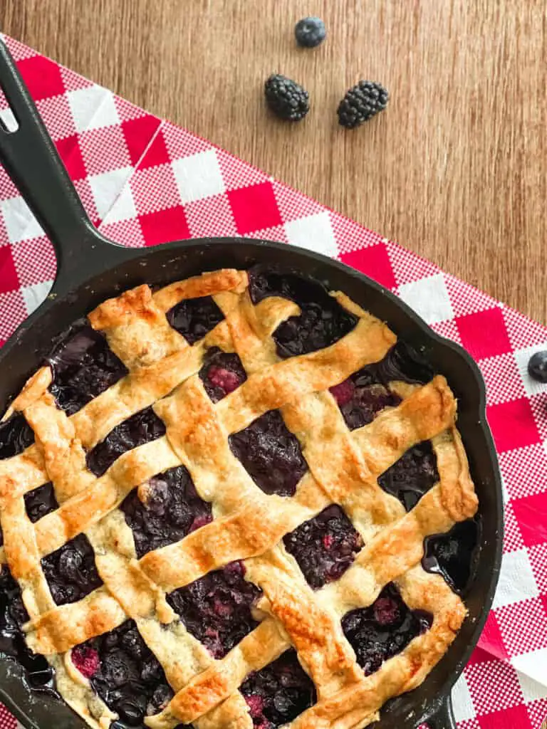 mixed berries cast iron skillet