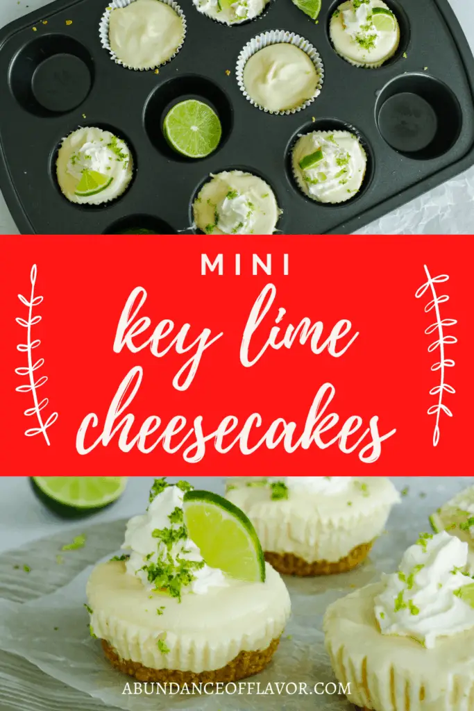 mini key lime cheesecakes pin