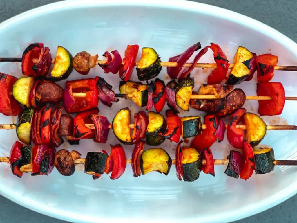 sriracha grilled veggie kabobs