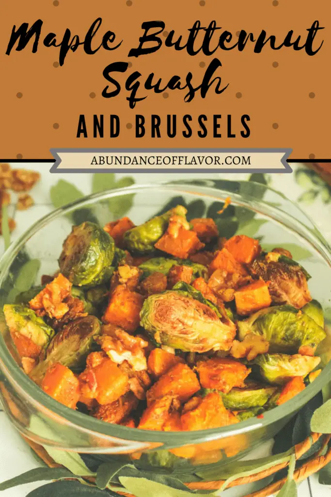 Maple Butternut Squash And Brussels Sprouts pin