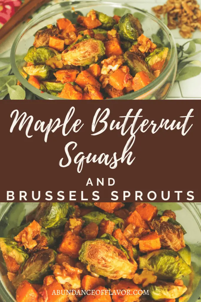 Maple Butternut Squash And Brussels Sprouts pin