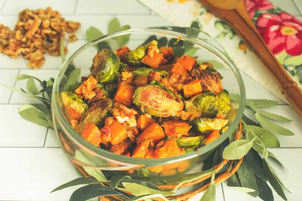 maple butternut squash and brussels sprouts