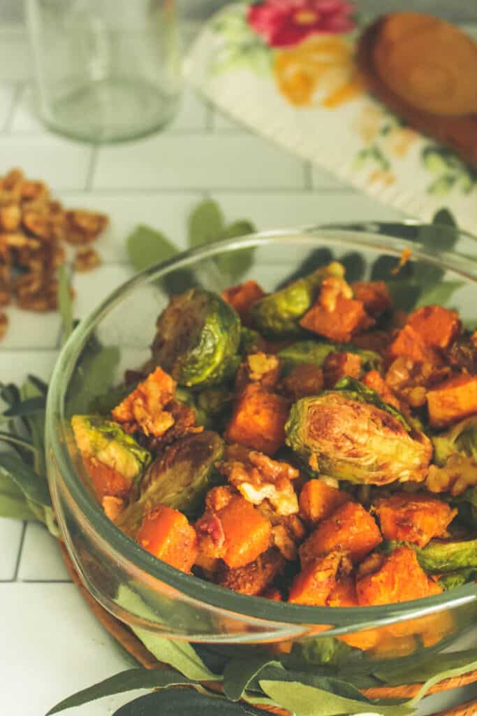 maple butternut squash and brussels sprouts