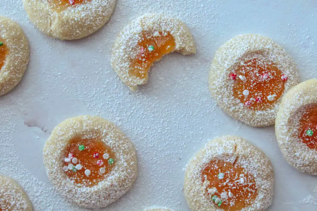 Almond Apricot Thumbprint Cookies