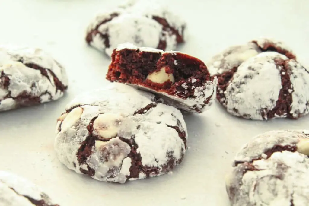 Peppermint Double Chocolate Crinkle Cookies