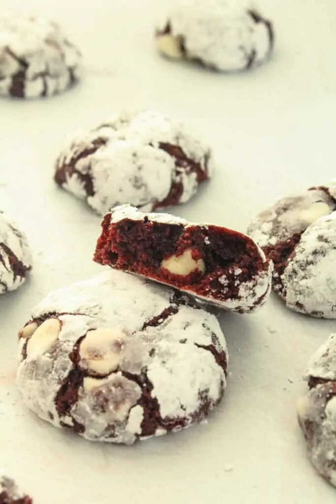 Peppermint Double Chocolate Crinkle Cookies