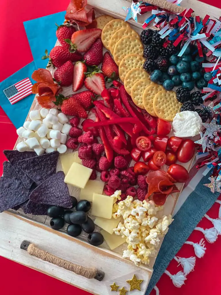 Red, White, and Blue Charcuterie Board - Abundance of Flavor